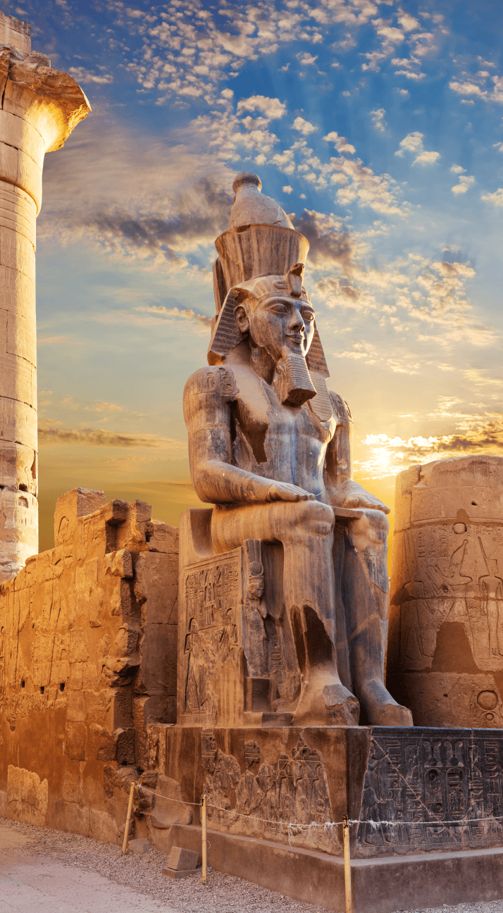 Statue of Seated Rameses || in Luxos Temple, Egypt